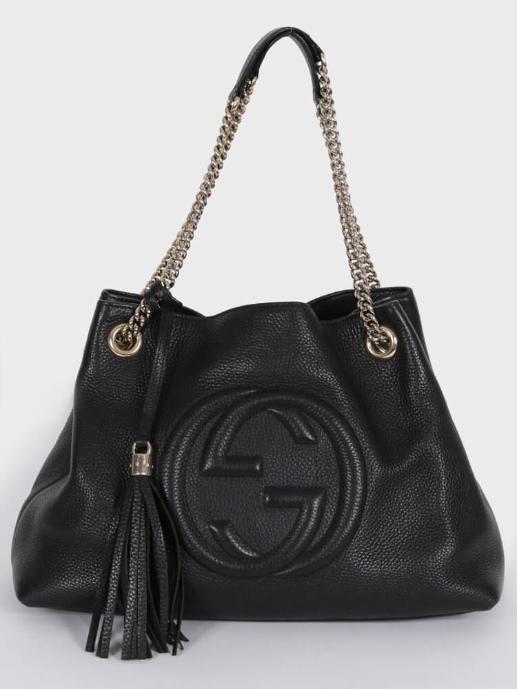 gucci black soho leather shoulder bag