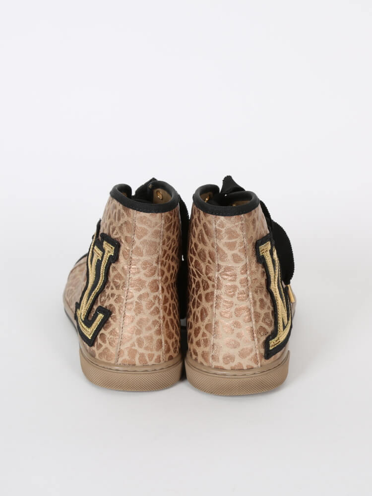 Louis Vuitton - Punchy Leather Sequin Detail Sneakers Bronze 37,5