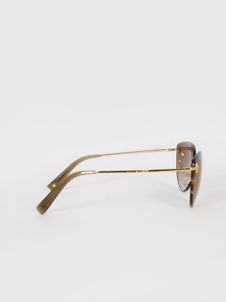 Louis Vuitton Brown Gradient Z0051U Desmayo Rimless Cat Eye Sunglasses  Louis Vuitton