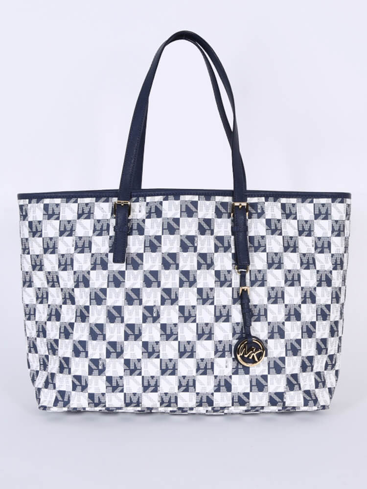 michael kors blue checkered bag