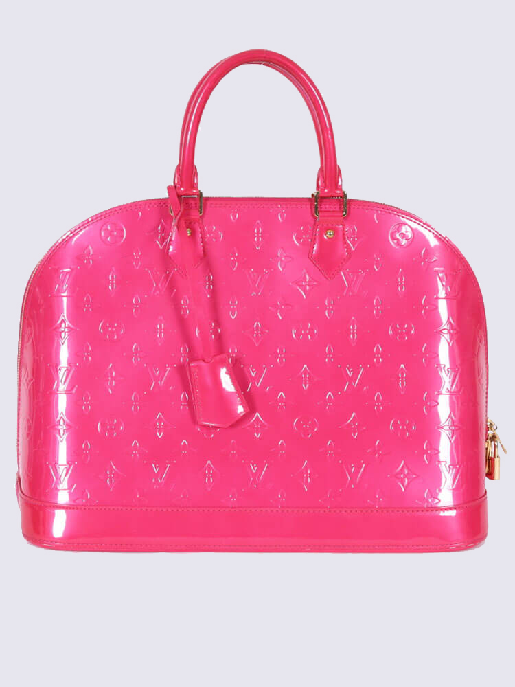 LOUIS VUITTON Vernis Leather Alma GM Pink Handbag