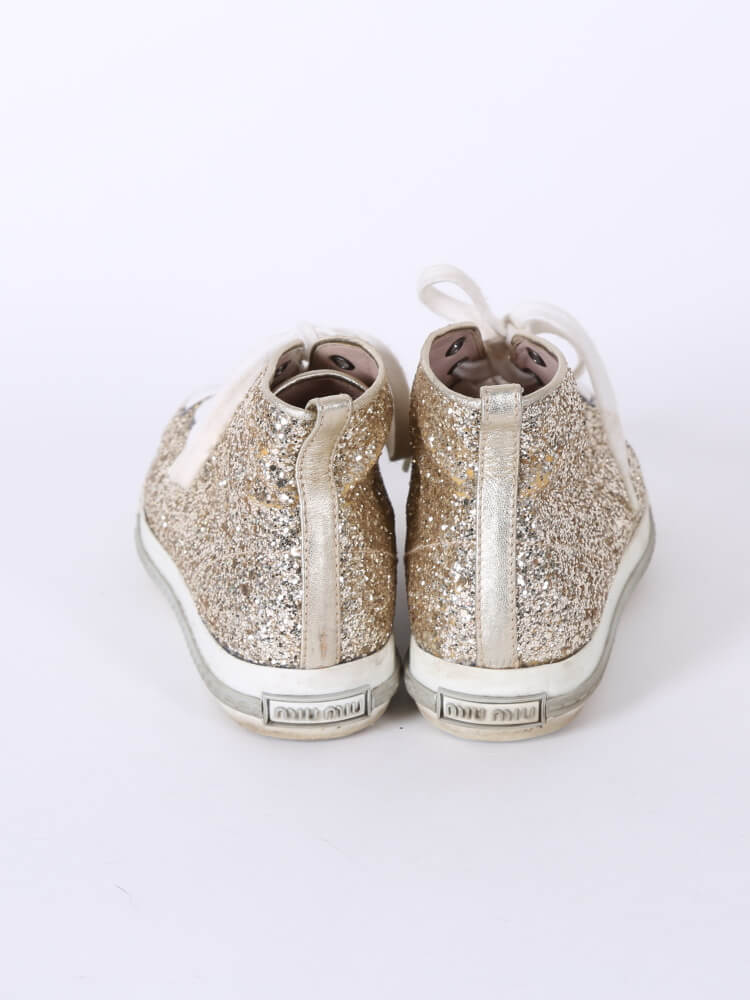 Glitter trainers Miu Miu Gold size 36.5 EU in Glitter - 33804511