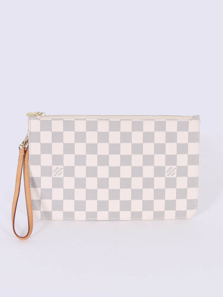 pochette damier azur canvas