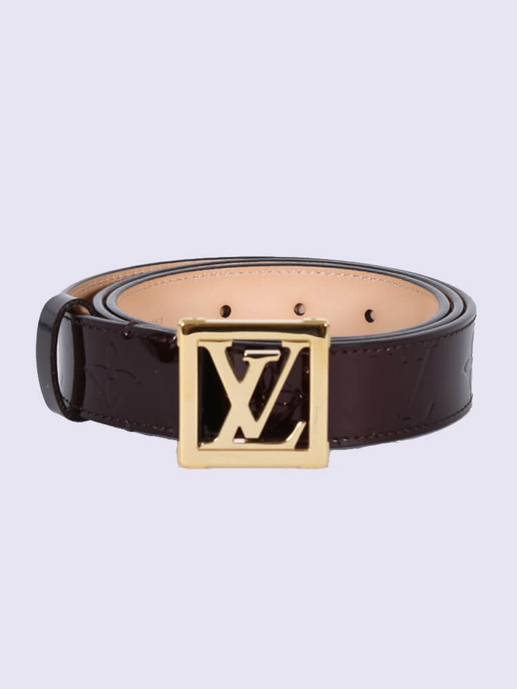 Louis Vuitton Amarante Monogram Vernis LV Initiales Belt 95CM Louis Vuitton
