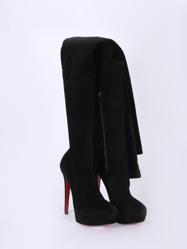 Christian Louboutin Louise Xi Veau Velours Stretch Over Knee