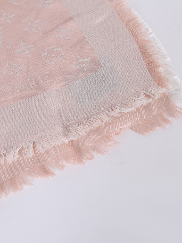 LOUIS VUITTON Monogram Denim Shawl Rose 74258