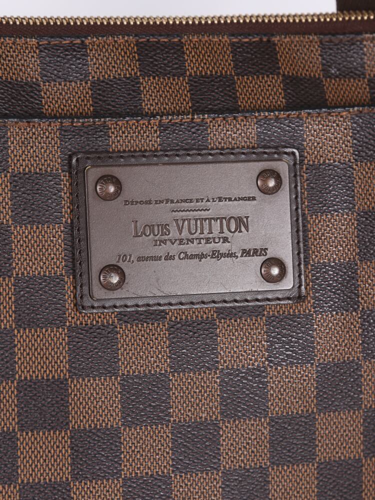 Louis Vuitton Damier Ebene Canvas Brooklyn Pochette Plate in Brown for Men