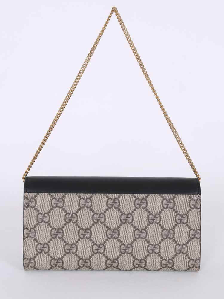 Gucci GG Supreme Monogram Black Padlock Continental Chain Wallet 65822 –  Queen Bee of Beverly Hills