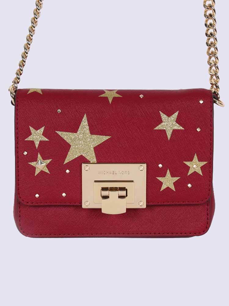 Michael Kors Tina Small Clutch Illustrations Cherry www.luxurybags.eu