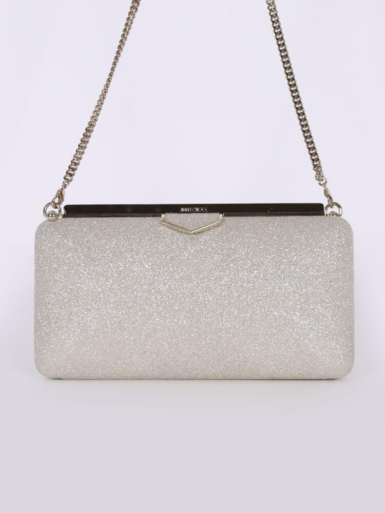 Jimmy Choo Ellipse Glitter Clutch