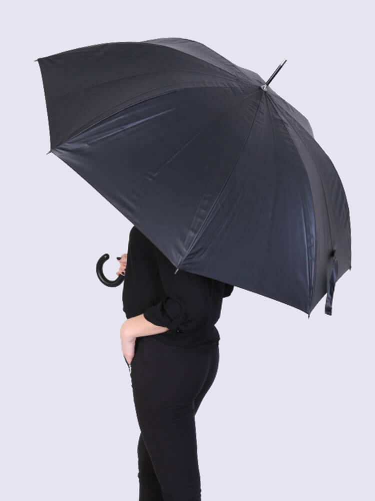 Burberry Oversize Check Lined Walking Umbrella Black www.luxurybags.eu