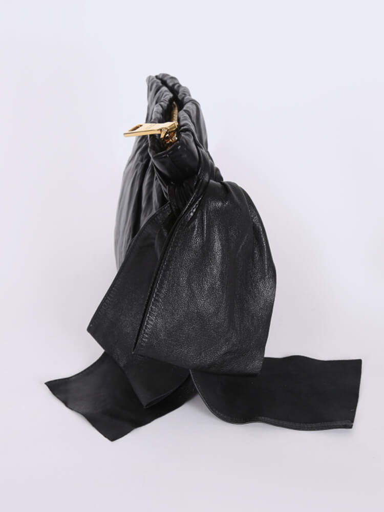 100% AUTHENTIC Prada Nero Large Nappa Leather Drawstring Bag