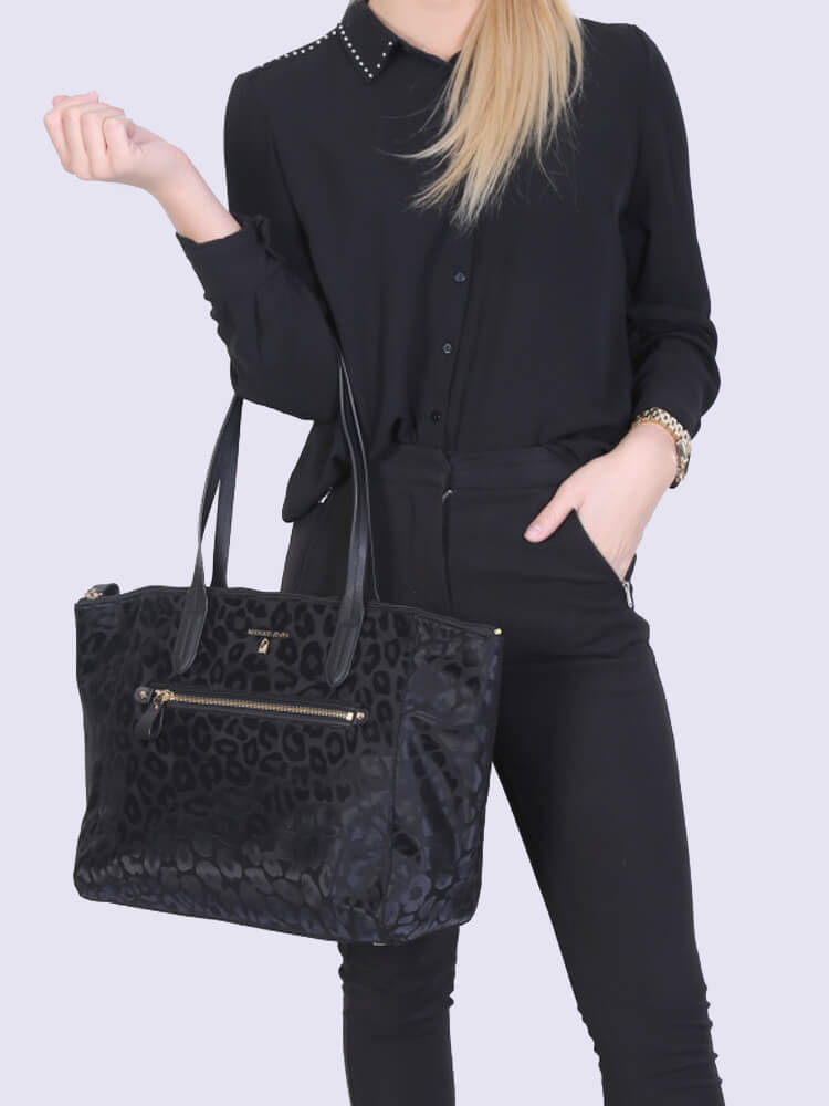 Michael kors clearance black leopard purse