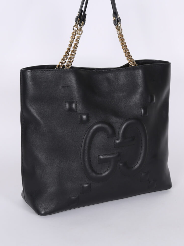 GUCCI chain tote bag GG canvas leather black 196750 made in Italy from  japan