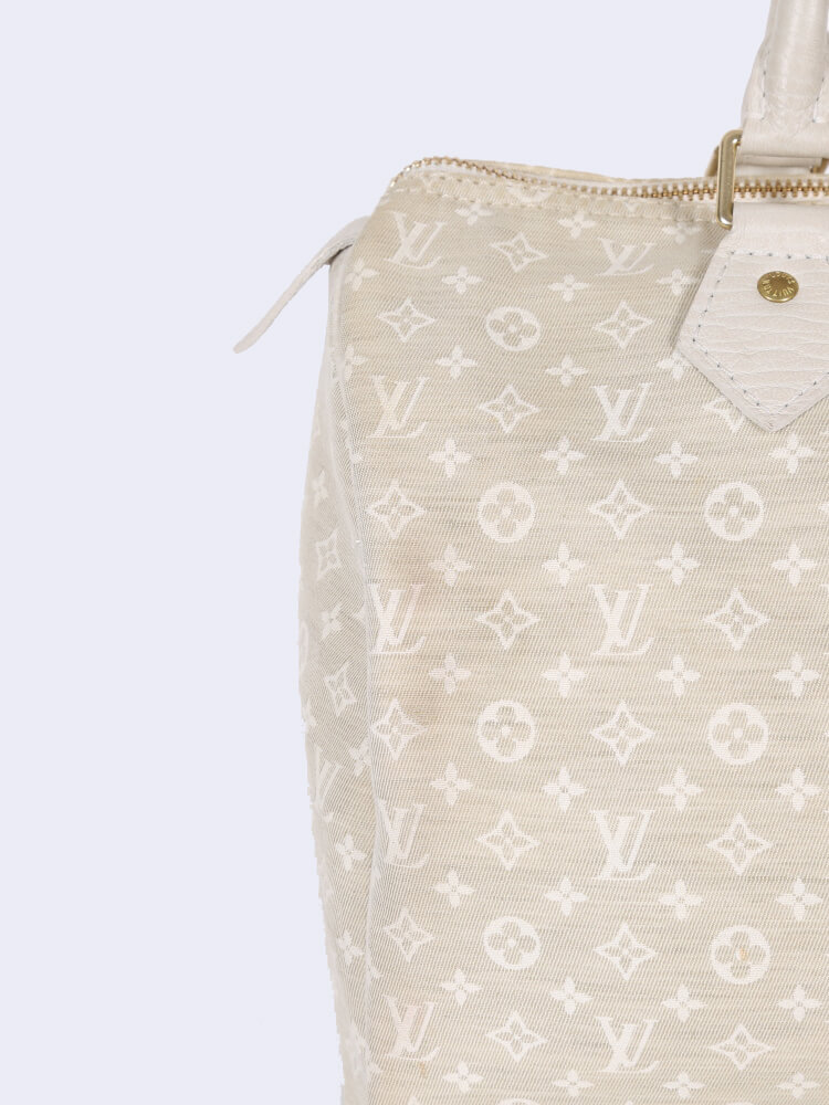 Louis Vuitton speedy 30 Monogram Mini Lin dune White