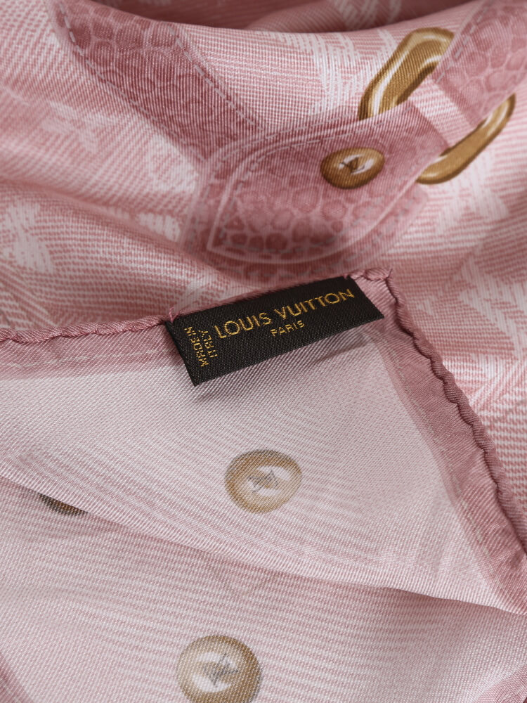 LOUIS VUITTON Silk Monogram New Denim Bandeau Rose Clair 99195