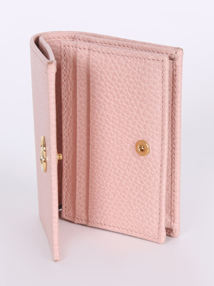 Gucci Pink Leather GG Marmont Card Case QFA1BG1LPB005