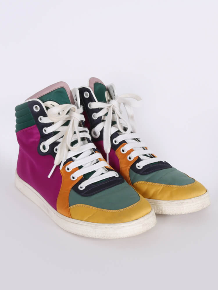 Gucci - Coda Interlocking Colourful Satin High Top Sneakers 38,5 |  Www.Luxurybags.Eu