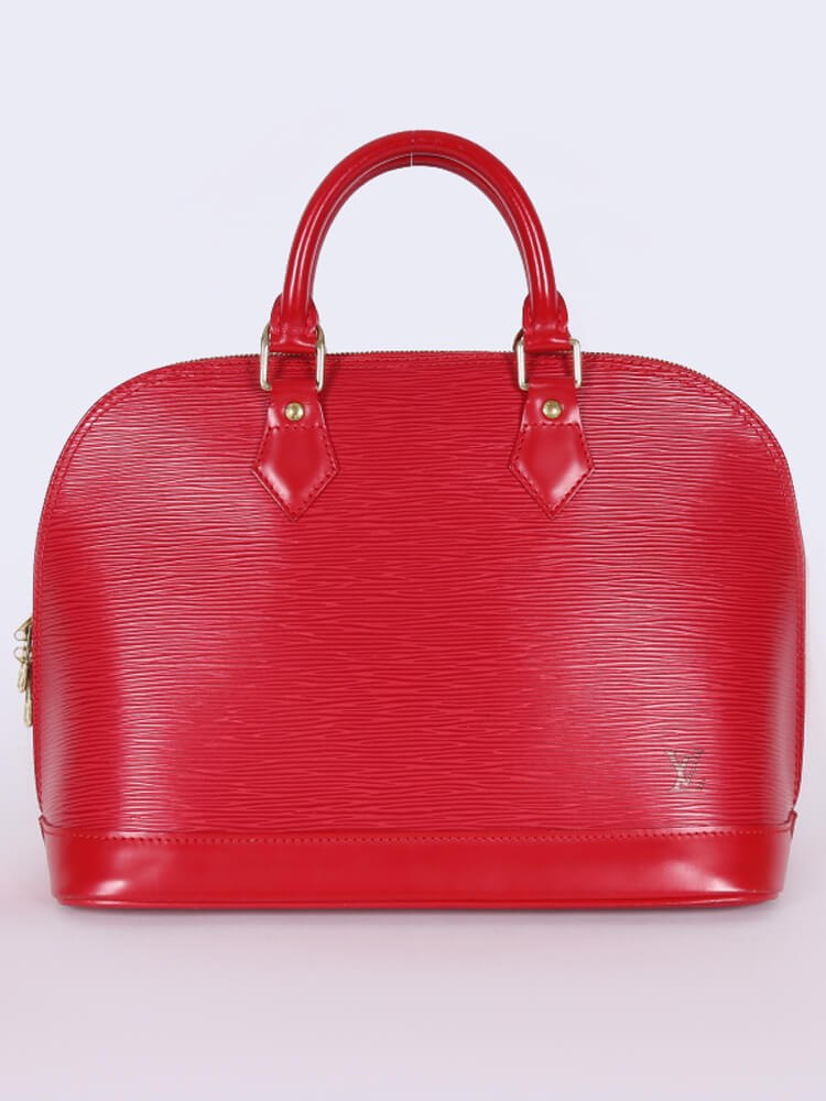 Louis Vuitton Alma PM Brown Red Leather Cloth ref.118709 - Joli Closet