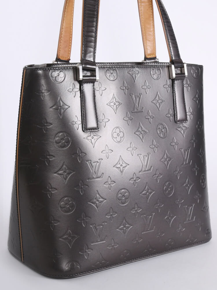 Louis Vuitton Monogram Mat Stockton M55112 Grey Leather Pony-style