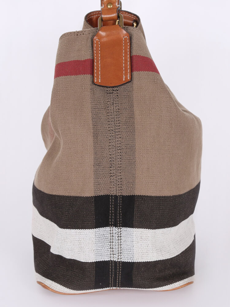 Burberry canvas check hobo sales bag