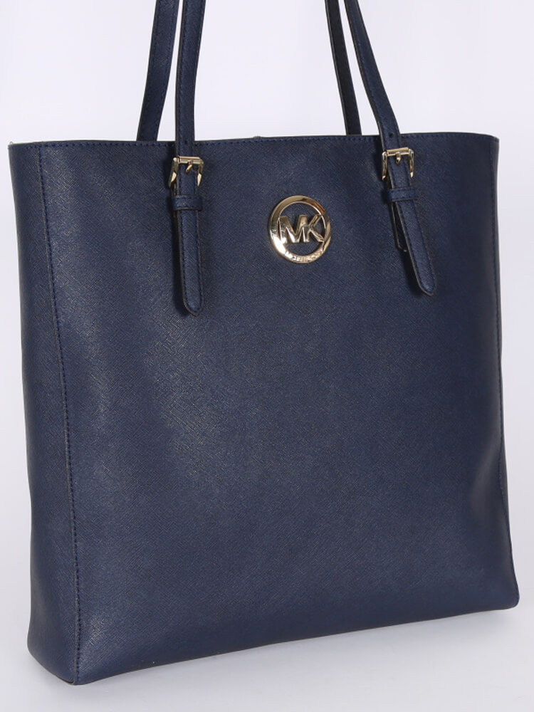 Michael Kors - Jet Set Travel Vertical Saffiano Leather Navy |  