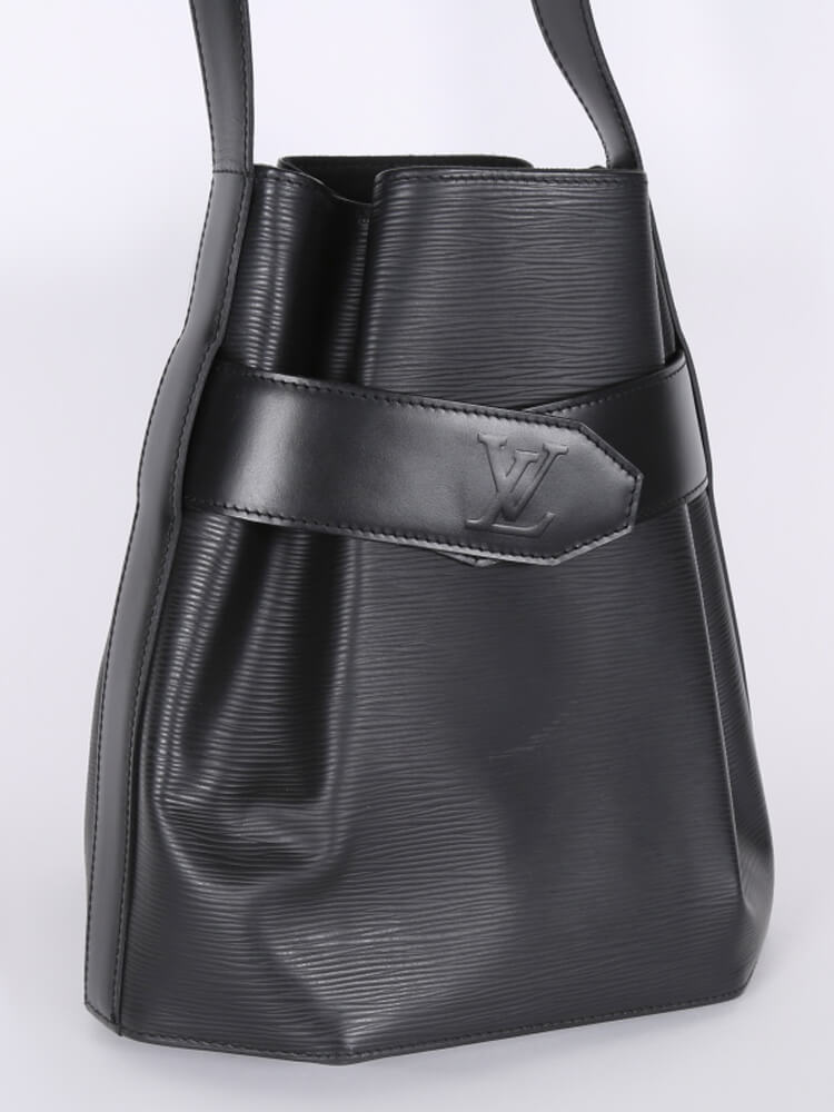 Louis Vuitton Black Epi Leather Noir Sac D'epaule with Pouch Twist