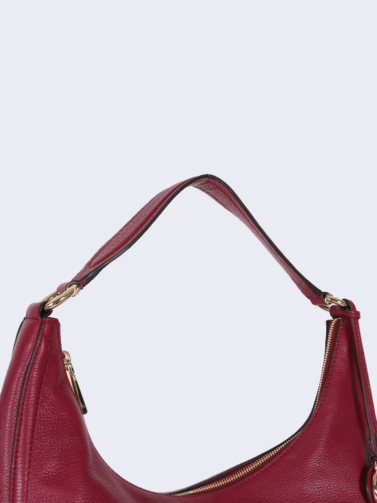 MICHAEL KORS Burgundy Red Wine Leather selling Fulton Hobo Lydia Bedford Shoulder Bag