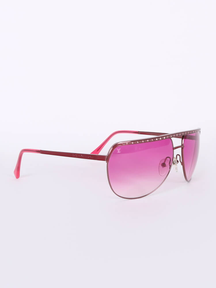 Louis Vuitton - Alias Crystal Metal Frame Sunglasses Pink | www 