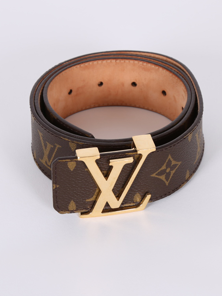 Louis Vuitton Monogram Mini Canvas LV Initiales Slim Buckle Belt 85CM Louis  Vuitton