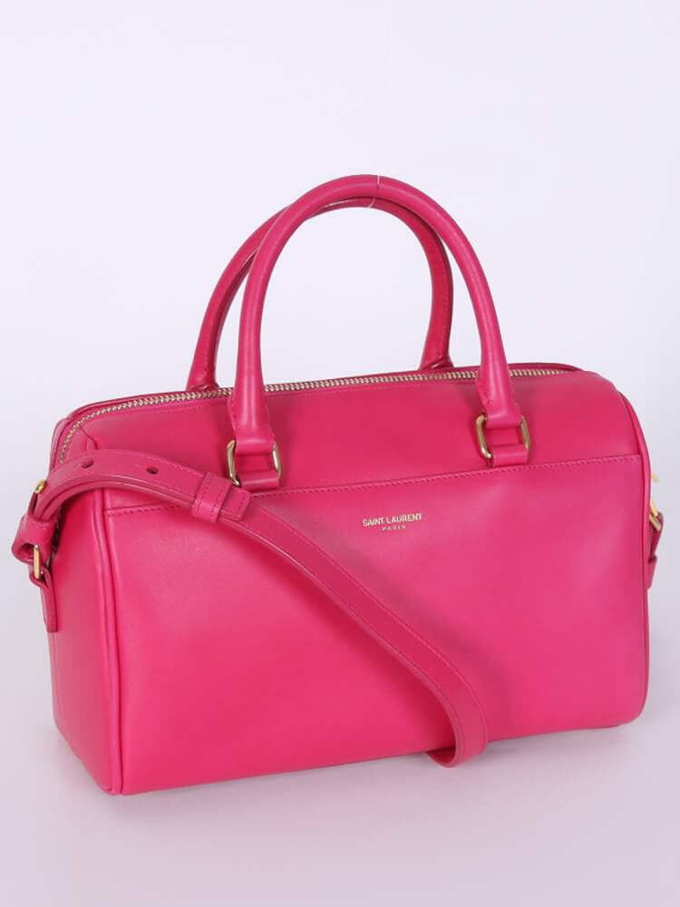 Yves Saint Laurent Fuchsia Chevron Quilted Leather Classic Baby