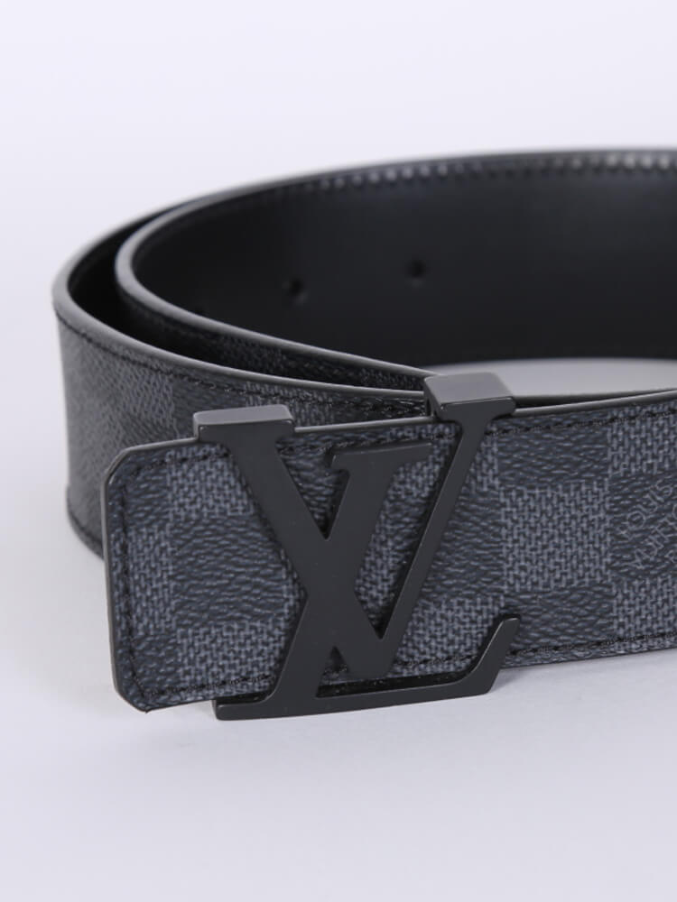 Louis Vuitton Black Damier Graphite Canvas Pont Neuf Belt 95CM