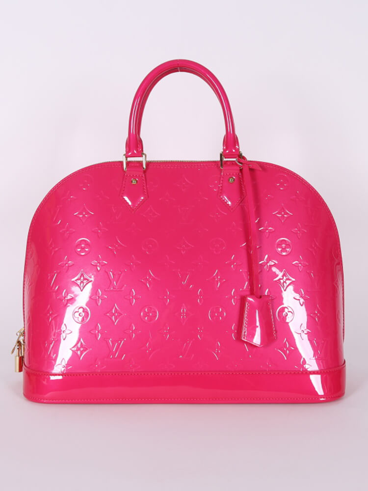 LOUIS VUITTON Vernis Leather Alma GM Pink Handbag