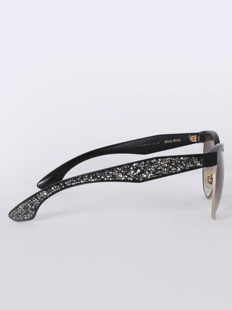 Miu Miu Stardust Crystal Cat Eye Sunglasses Black www.luxurybags.eu