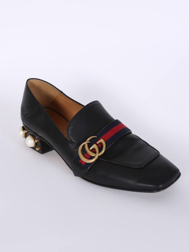 Gucci marmont mid heel on sale loafers