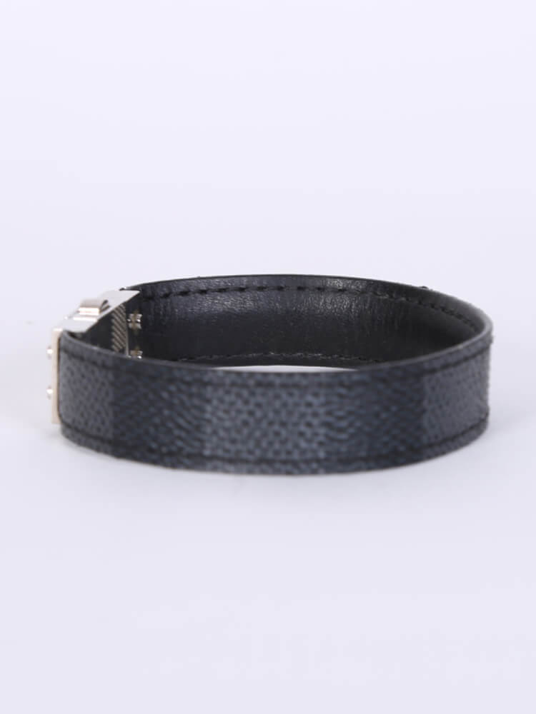 Louis Vuitton, Jewelry, Louis Vuitton Damier Graphite Cuffit Bracelet  M669e Damier Graphite Bracelet