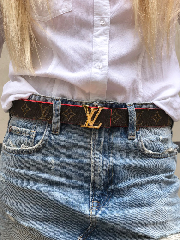 Louis Vuitton - LV Initiales Reversible Monogram Canvas Belt Red