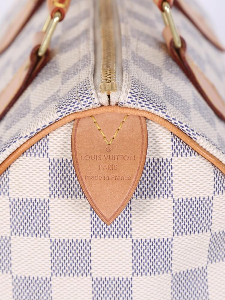 Louis Vuitton Speedy Damier Azur 25 Cream/blue - Louis Vuitton Azur Damier  Canvas Speedy 25 Bag Transparent PNG - 750x691 - Free Download on NicePNG