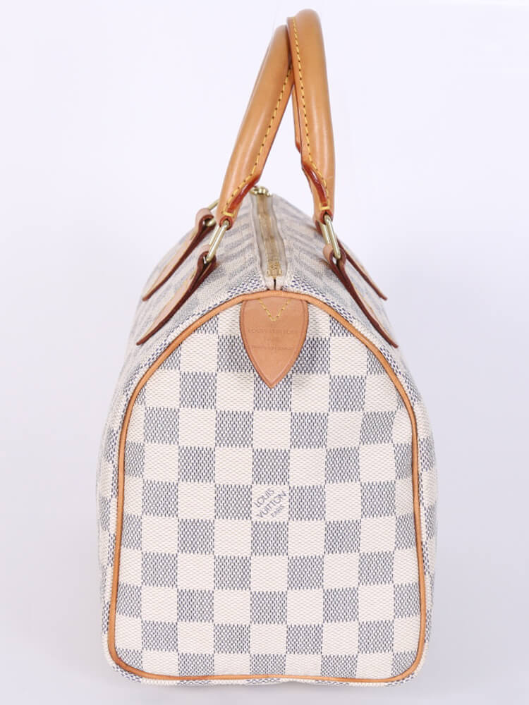 Louis Vuitton Speedy Damier Azur 25 Cream/blue - Louis Vuitton Azur Damier  Canvas Speedy 25 Bag Transparent PNG - 750x691 - Free Download on NicePNG