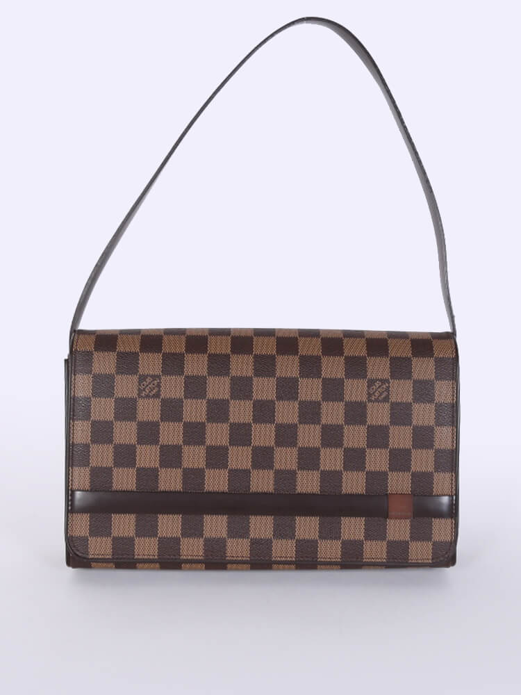 Louis Vuitton Brown, Pattern Print Damier Ebene Tribeca Long