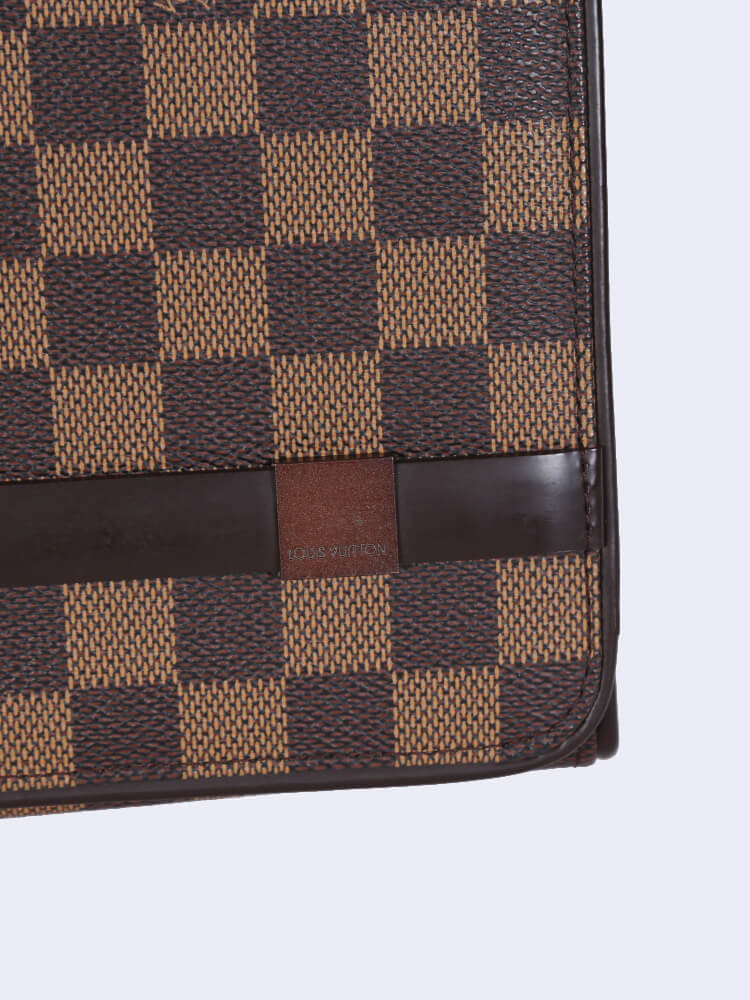 Louis Vuitton Brown, Pattern Print Damier Ebene Tribeca Long