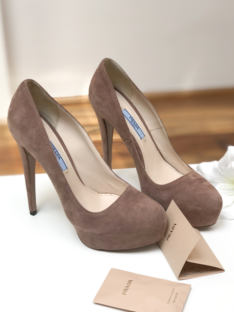 prada suede platform pumps