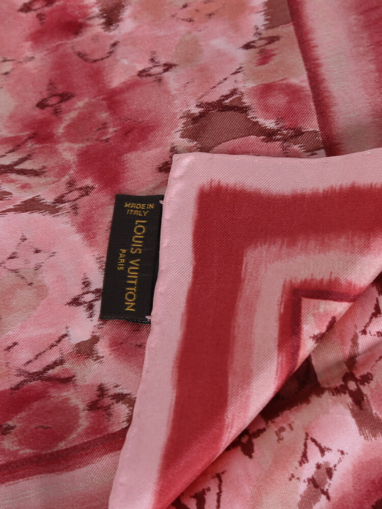 Louis Vuitton Rose Indien Ikat Cotton/Silk Pareo Scarf - Yoogi's Closet