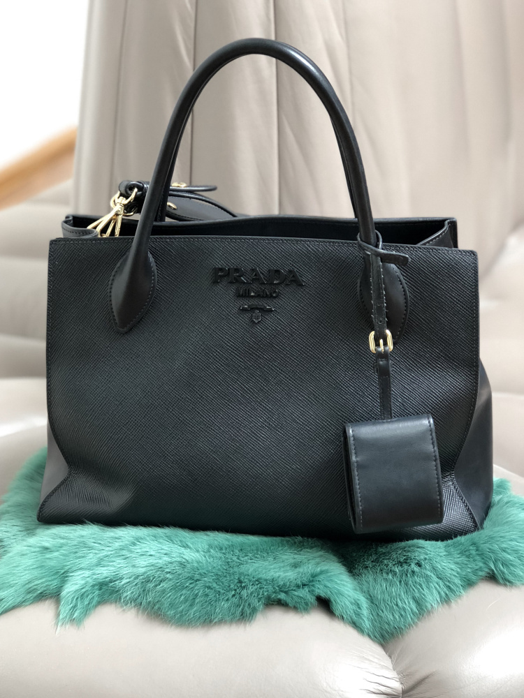 Prada monochrome saffiano leather bag online price