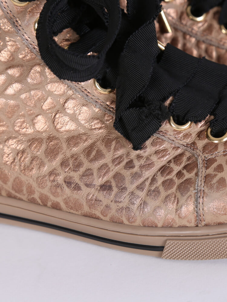 Louis Vuitton - Punchy Leather Sequin Detail Sneakers Bronze 37,5