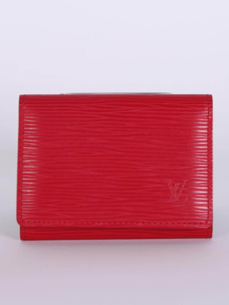 Louis Vuitton Red Epi Leather Card Case Wallet Holder 5LVL1223 at