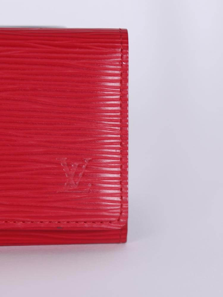 Louis Vuitton Red Epi Leather Porte Cartes Card Holder Wallet Insert  s330lv30