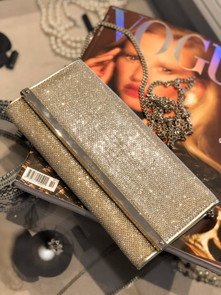 Jimmy Choo Milla Gold Lame Glitter Continental Wallet www.luxurybags.eu