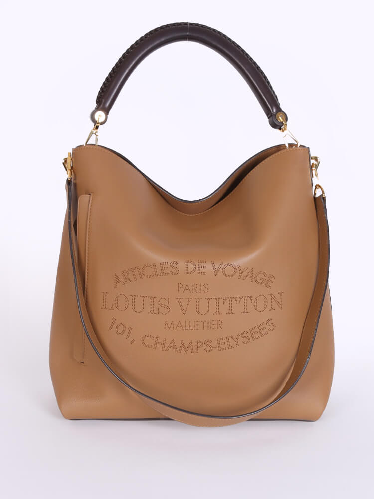 LOUIS VUITTON Bagatelle Parnassea Leather Shoulder Bag Noisette