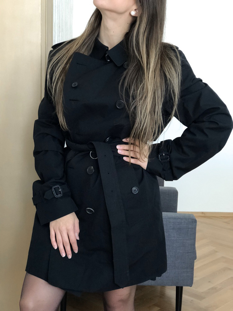 burberry black kensington trench